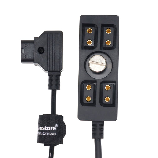 D tap to 4 Port Power Tap P-tap Strip D-tap Splitter Hub Cpmpatible for ARRI RED Teradek SmallHD V-Mount Gold-Mount Steadicam with D-Tap Output with 1/4"-20 Screw