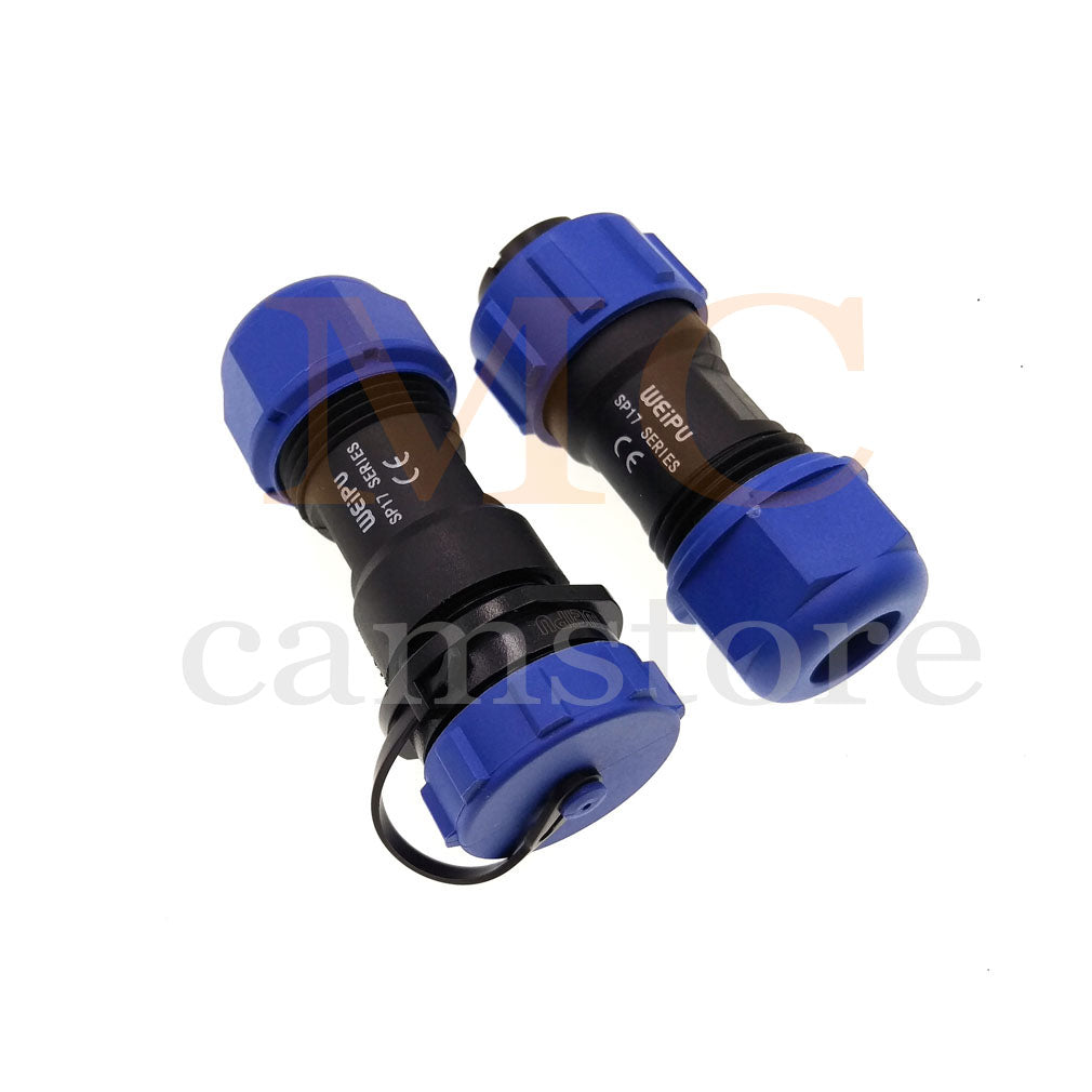 WEIPU SP17 IP68 Waterproof Connector, 2 3 4 5 7 9 10pin Thread Nut Panel Mount / Cable to Cable Power Plug Socket