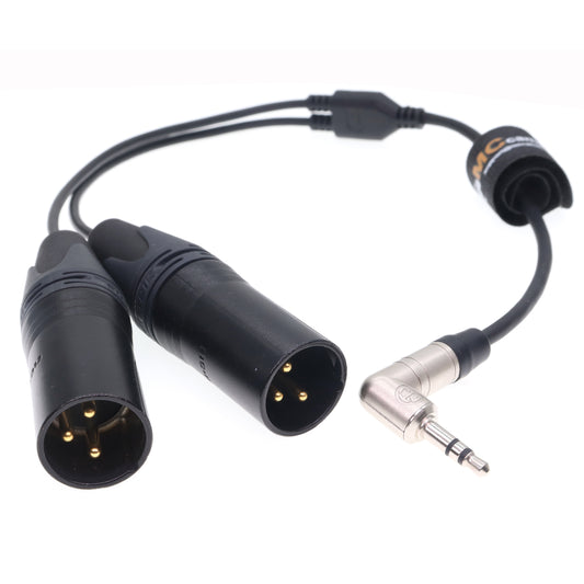 3.5mm TRS to Dual XLR 3 Pin Male Y Splitter Audio Cable for RØDE Wireless GO II MixPre Recorder Unbalanced Audio Cord Black