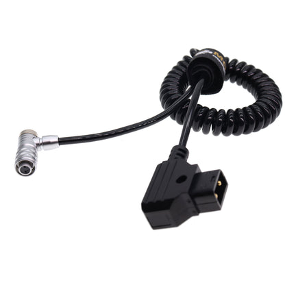 BMPCC 4K Power Coiled Cable for Blackmagic Pocket Cinema Camera 4K 6K from Gold Mount V Mount Battery, Weipu 2Pin to D Tap