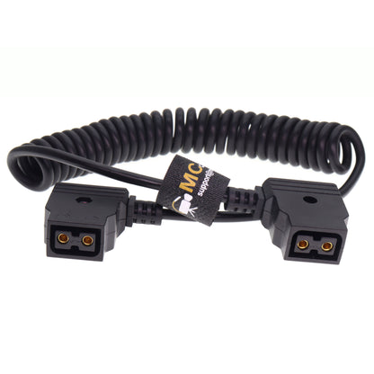 Power Coiled Extend Cable, Camera Power Extension Line for DSLR Rig, D tap Female to Female for Bauer V-Mount Gold Mount