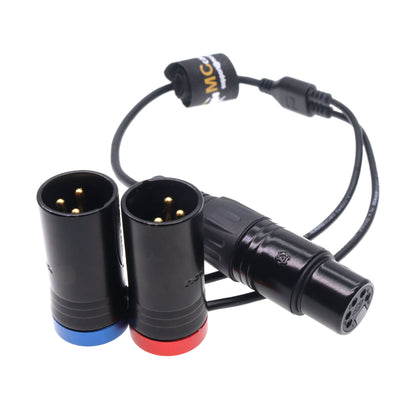 XLR 5pin Female to Dual XLR 3pin Male Connector Y-type Audio Cable for Sony ARRI Alexa Amira Camera