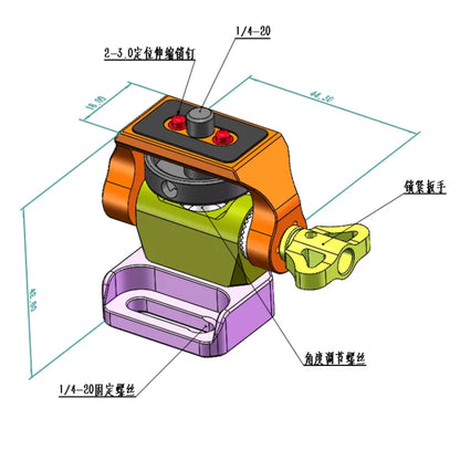 Field Monitor Mount Adjustable 360° Swivel and 180° Tilt Camera Bracket, Camera Monitor Holder with Cold Shoe for Camera Cage Rig Accessories