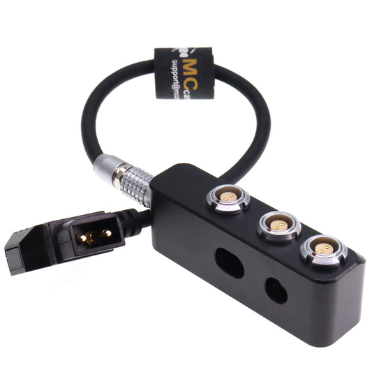 D-tap to 0B 2pin Power Cable to 4x 0B 2Pin Female Out Power Splitter Box for Arri Alexa Steadicam Teradek Bond SmallHD RED DSMC2 Monitor, 1 to 3 Triple