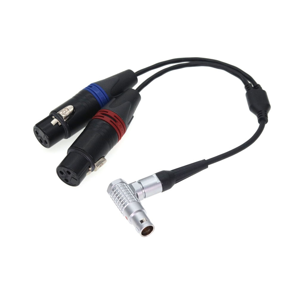 XLR Breakout Audio Input Cable For Atomos Shogun Monitor Recorder Right Angle 10 Pin To Dual XLR 3 Pin Female