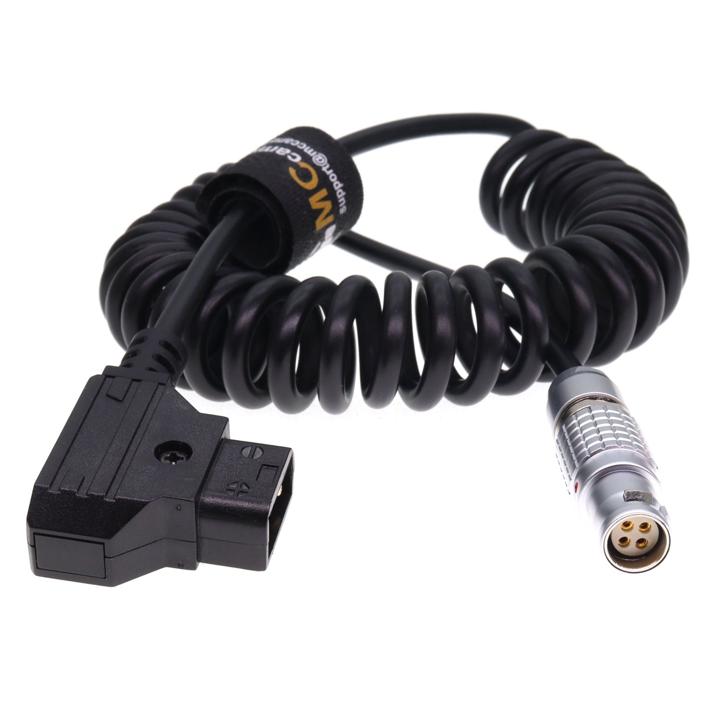 D-TAP to FGK 1B 4 Pin Female Power Coiled Cable for Canon C300 Mark II C200 Camera