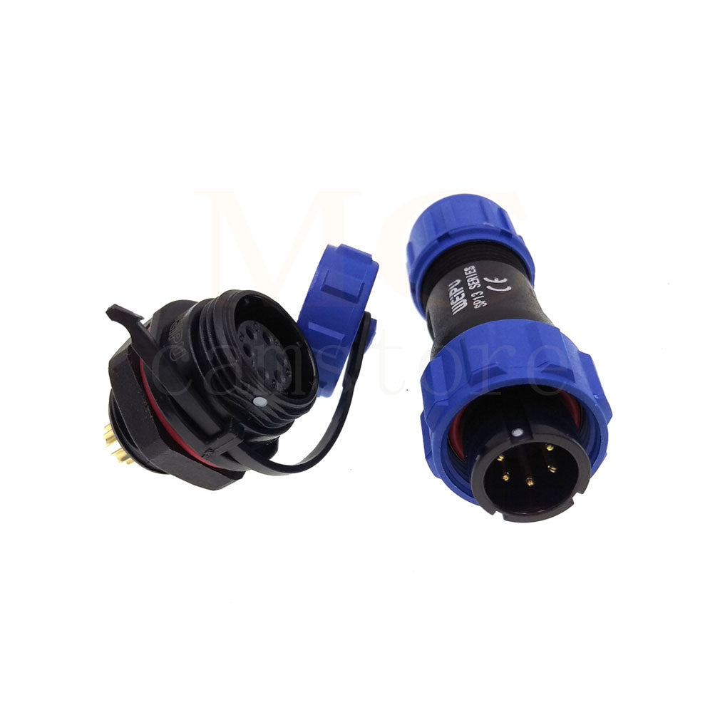 WEIPU SP13 IP68 Waterproof Connector, 2 3 4 5 6 7 9pin Thread Nut Panel Mount / Cable to Cable Power Plug Socket