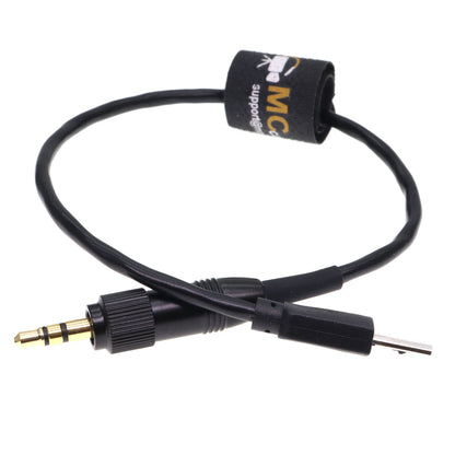 Micro USB to Straight Locking 3.5mm TRS Timecode Cable for Sony FX3 FX30 A7S3 A1 Camera for Deity TC-1 Timecode Generator