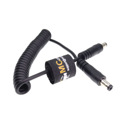 DC Power Cord 5.5 x 2.1mm DC Male to Male Coiled Power Cable for Atomos Shogun Monitor, Blackmagic Video Assist, Transmitters, Receivers