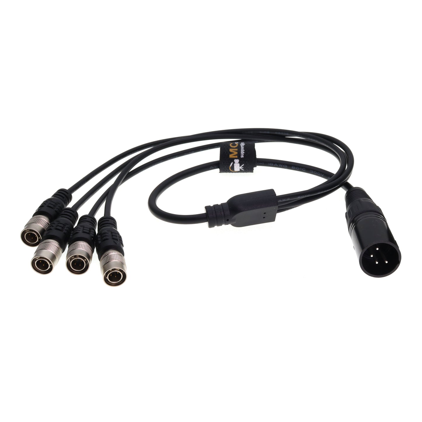XLR 4pin Male to 4 Port Hirose 4Pin Sound Devices 644 688 788T MixPre-10 ii, ZAXCOM, ZOOM F4 F8 Power Cable