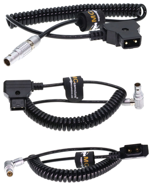 D-TAP to Angle 2 Pin Male Power Coiled Cable Compatible with Anton Bauer Teradek Bond Z Cam ARRI RED DJI TILTA Paralinx Preston Transvideo Offhollywood Switronix Panasonic