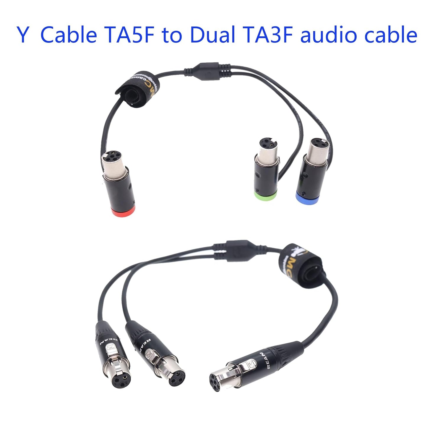 Low Profile TA5F To Double TA3F 5pin Female To 3pin Female Mini XLR Y-splitter Audio Cable for The Wisycom Receiver
