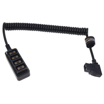 D tap to 4 Port Power Tap P-tap Strip D-tap Splitter Hub Cpmpatible for ARRI RED Teradek SmallHD V-Mount Gold-Mount Steadicam with D-Tap Output