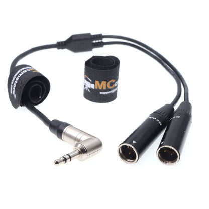 3.5 TRS Jack to Two TA3M Mini XLR 3pin Male Audio Cable for RODE GO II for Canon EOS C70 Blackmagic Camera