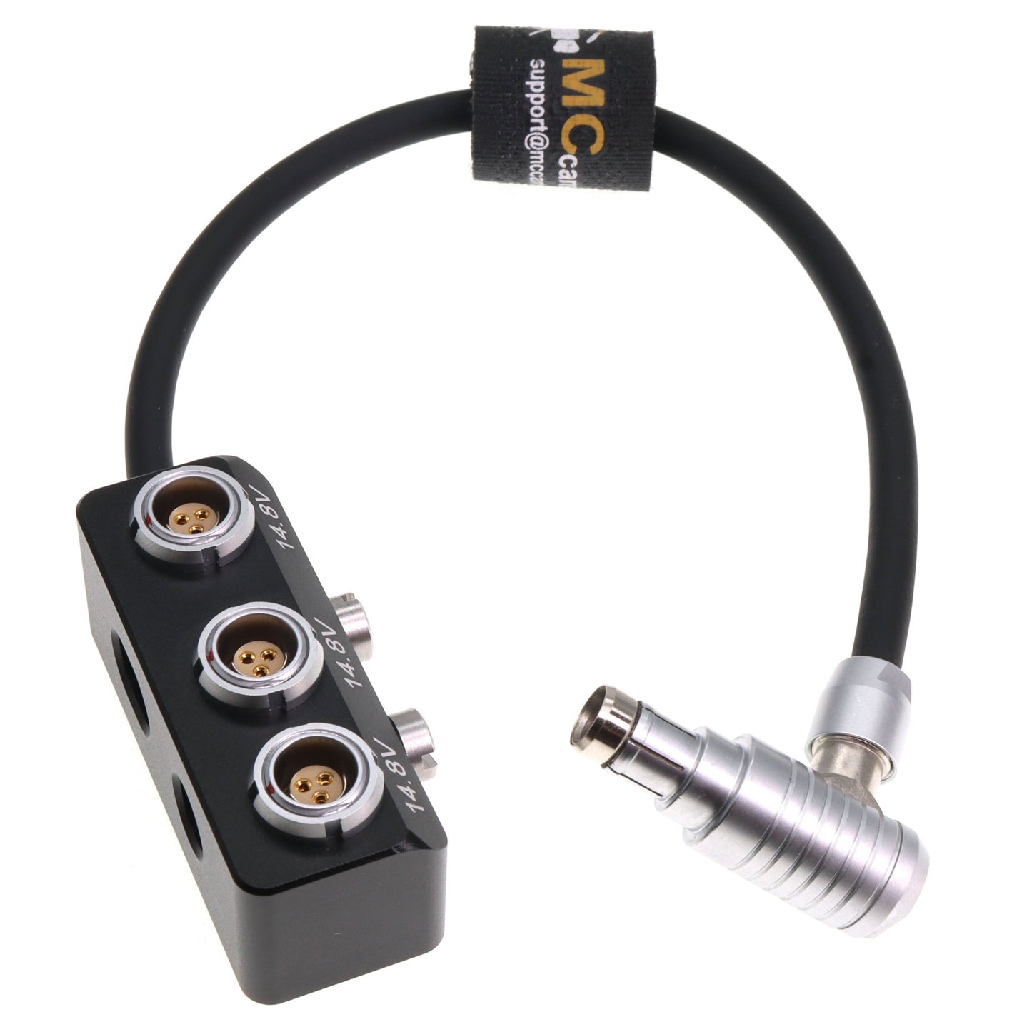 Right Angle RS 3 Pin Male Input To 3x RS 3Pin Power Splitter for Sony Venice Rialto Tilta ARRI Alexa DSMC2 Camera