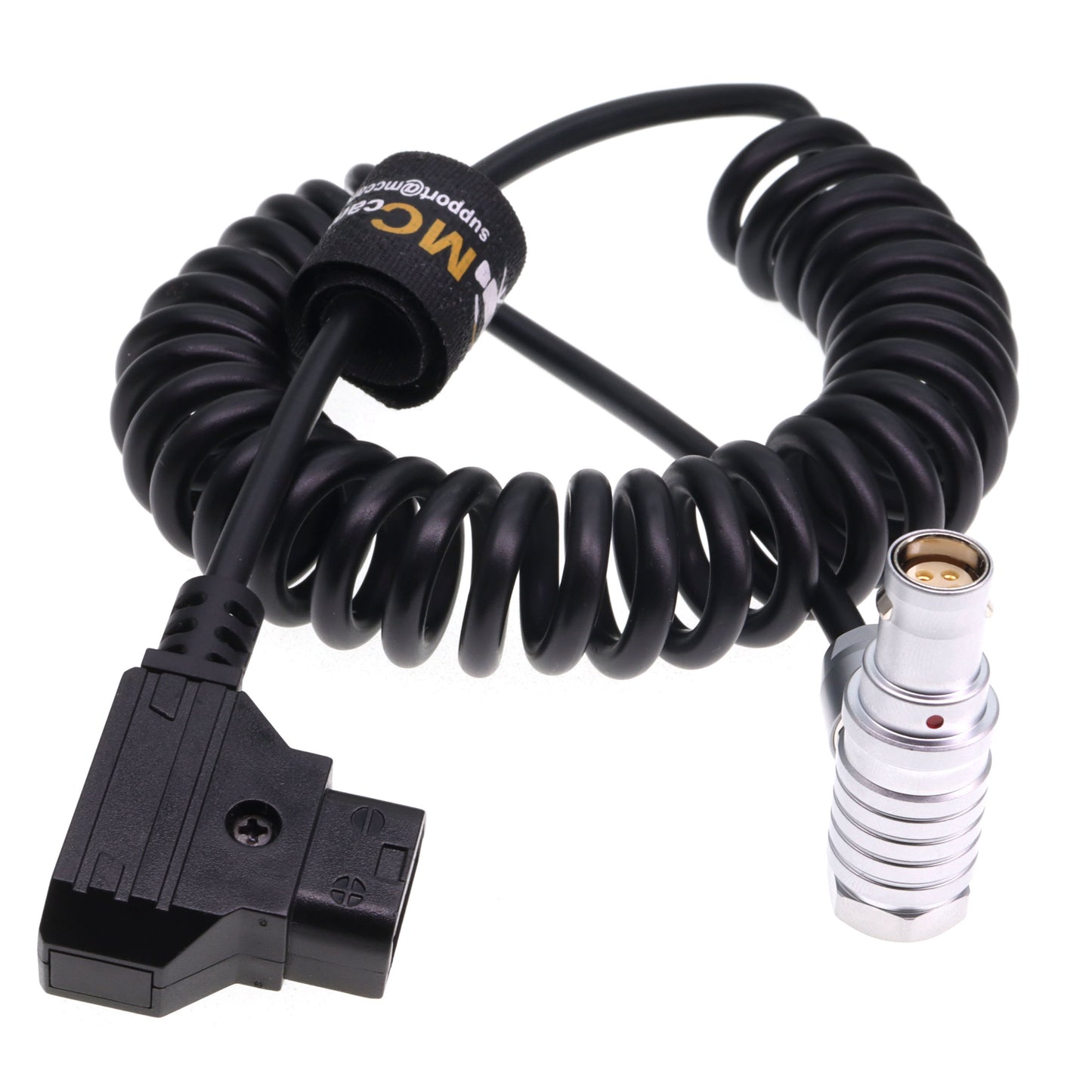 D-TAP to FGK 1B 4 Pin Female Power Coiled Cable for Canon C300 Mark II C200 Camera