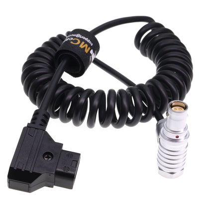D-TAP to FGK 1B 4 Pin Female Power Coiled Cable for Canon C300 Mark II C200 Camera