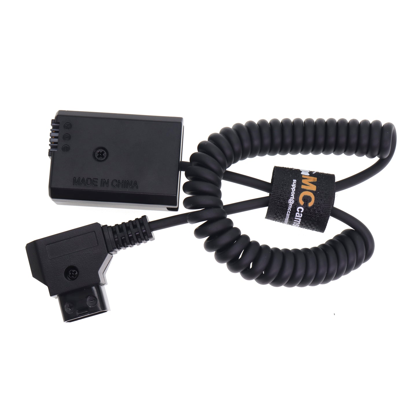 Power Cable D-TAP to NP-FW50 Dummy Battery Coiled Cable Compatible with Sony ZV-E10,A3000-A6500,A7 Series,NEX Models,Ideal for Non-Stop Shooting with V-Mount Batteries