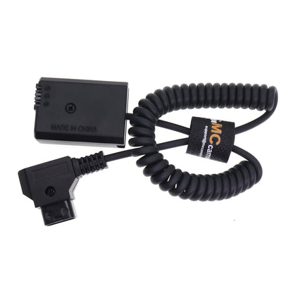 Power Cable D-TAP to NP-FW50 Dummy Battery Coiled Cable Compatible with Sony ZV-E10,A3000-A6500,A7 Series,NEX Models,Ideal for Non-Stop Shooting with V-Mount Batteries