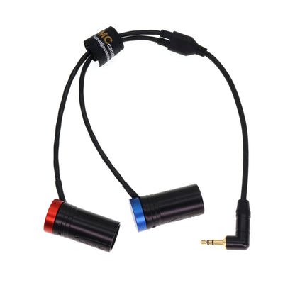 3.5 TRS Plug to Double Low-Profile XLR 3 Pin Male Y Cable for Rode Wireless GO II Dual Channel Wireless Microphone Receiver with Recorder