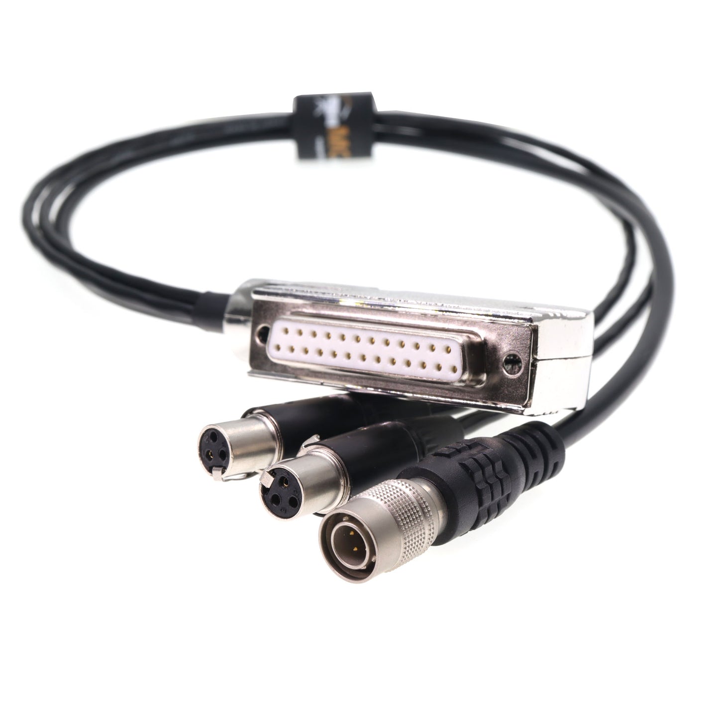 Audio Cable DB25 Female to Two TA3F Mini XLR 3 Pin Female and HRS 4pin Male for Wisycom for Sennheiser Audio LTD receiver