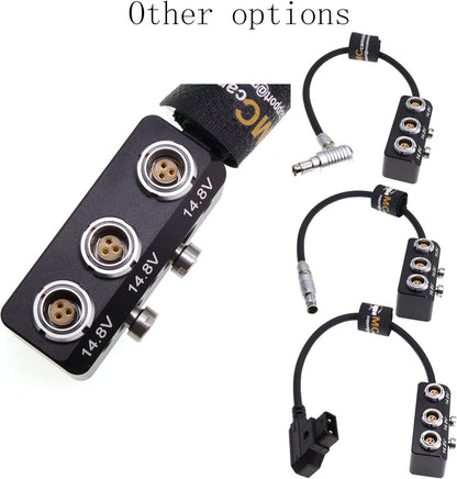 Right Angle RS 3 Pin Male Input To 3x RS 3Pin Power Splitter for Sony Venice Rialto Tilta ARRI Alexa DSMC2 Camera