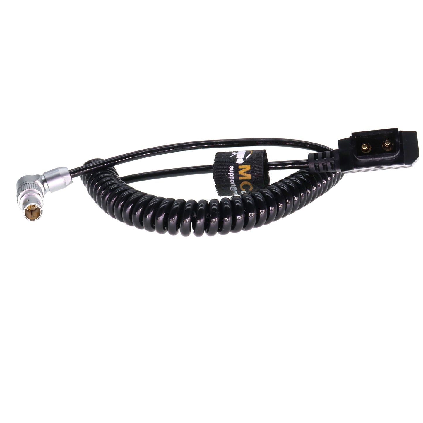 D-TAP to Angle 2 Pin Male Power Coiled Cable Compatible with Anton Bauer Teradek Bond Z Cam ARRI RED DJI TILTA Paralinx Preston Transvideo Offhollywood Switronix Panasonic