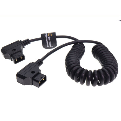 D-Tap Male to Dtap Male Coiled Extension Cable for DSLR Rig Bauer V-Mount Gold Mount