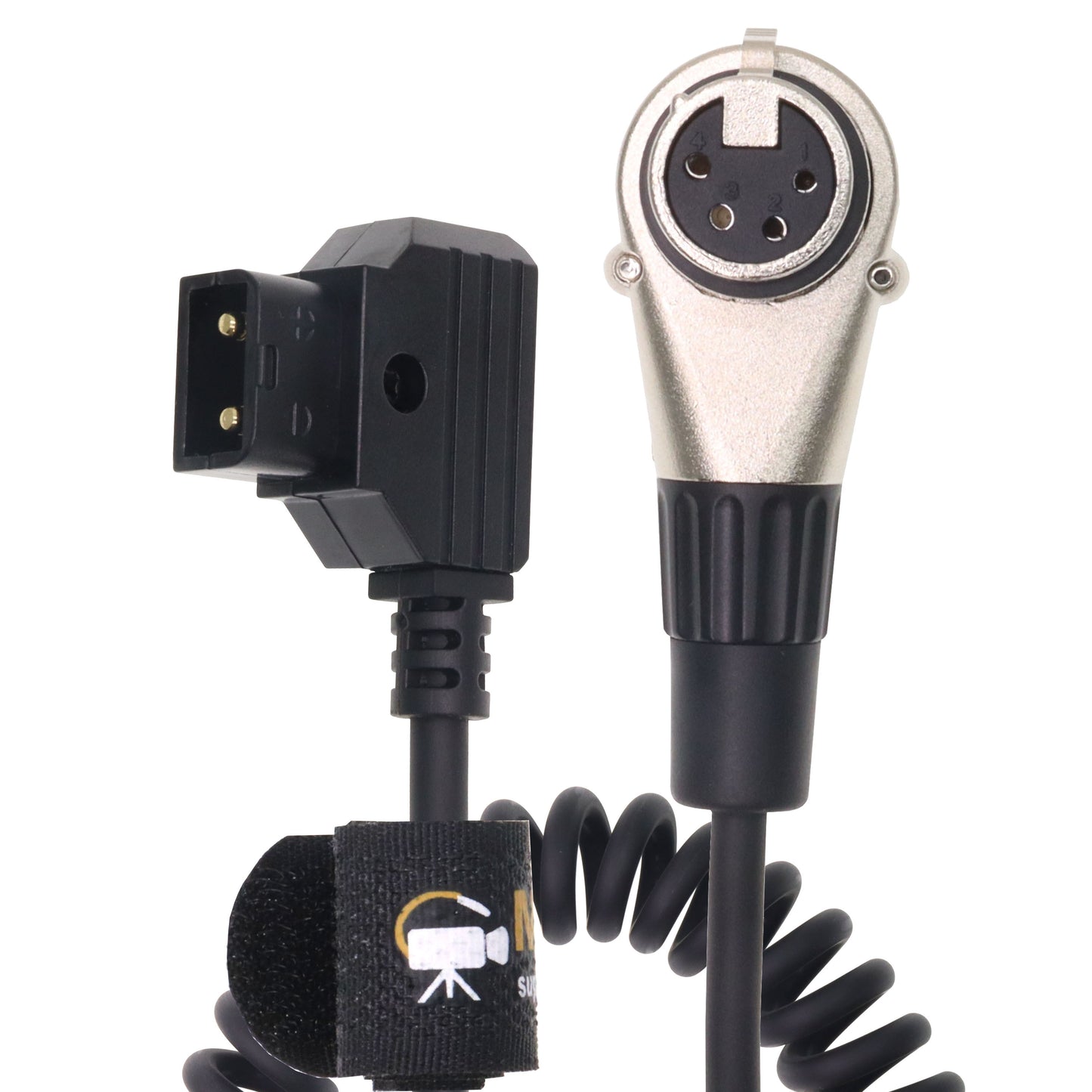 D-Tap to XLR 4 Pin Female Power Coiled Cable for Sony Venice PMW F5 F55 CineAlta 4K, Blackmagic URSA Mini Pro, Panasonic Varicam