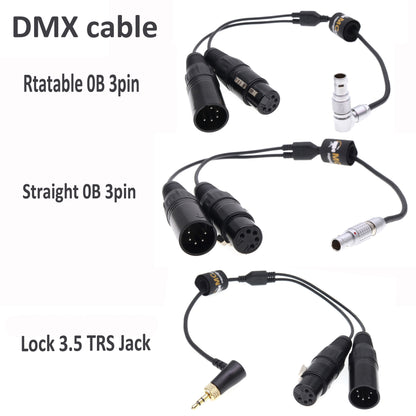 FGG 0B 3pin To Double XLR 5pin Male Female DMX Cable for Aputure Storm 80c, Sidus One