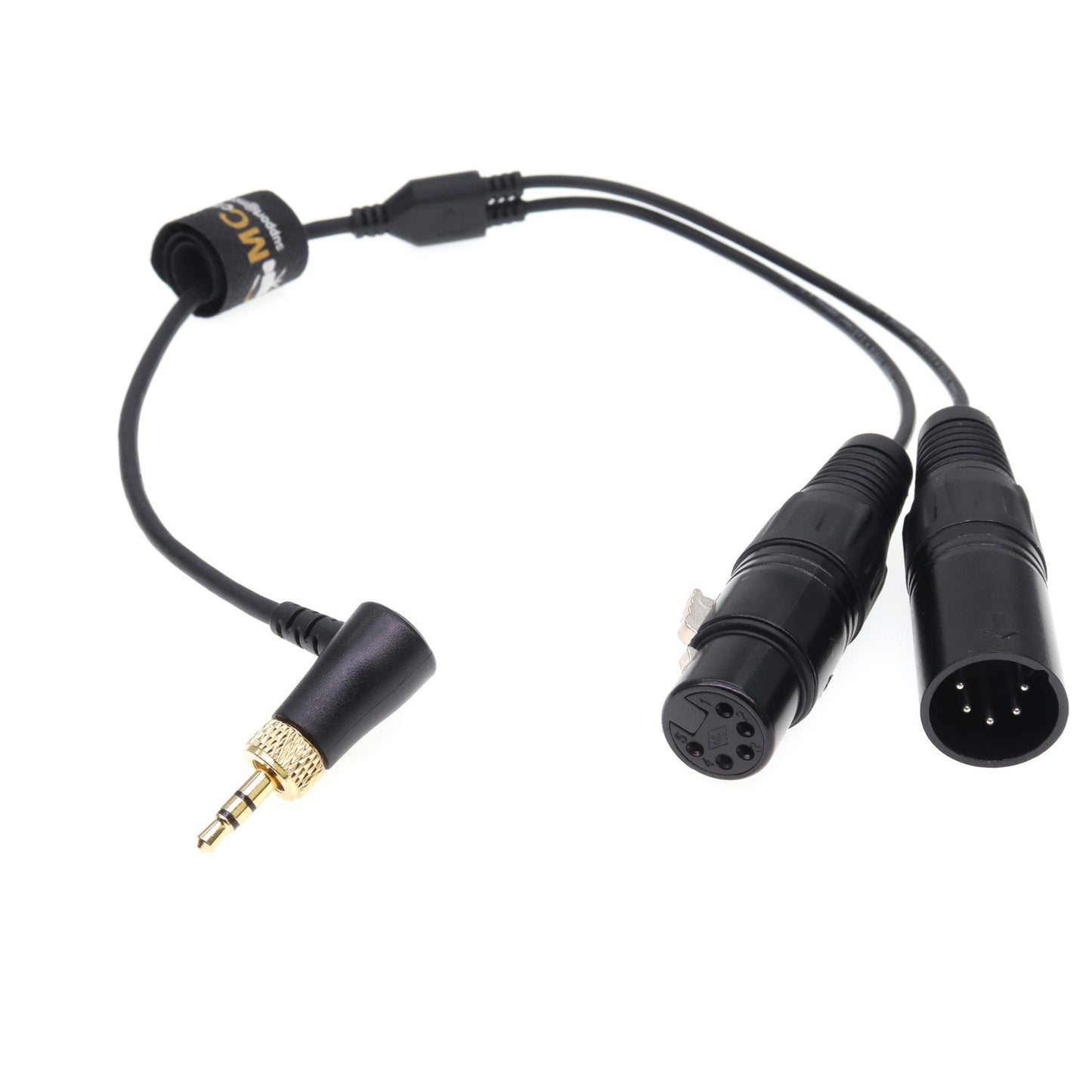 DMX Adapter Y Cable for Nanlite Lights Forza 60C/150, FC-300B, PavoSlim 240C, PavoTube II 15C/30C Right Angle 3.5mmTRS Locking to XLR 5 Pin Male Female