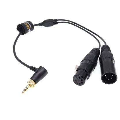 DMX Adapter Y Cable for Nanlite Lights Forza 60C/150, FC-300B, PavoSlim 240C, PavoTube II 15C/30C Right Angle 3.5mmTRS Locking to XLR 5 Pin Male Female