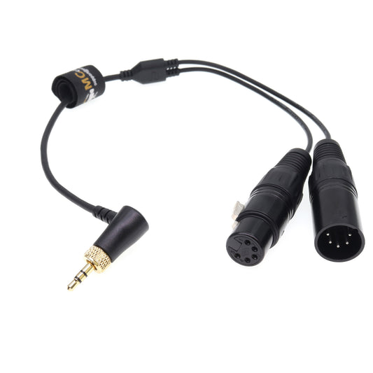 DMX Adapter Y Cable for Nanlite Lights Forza 60C/150, FC-300B, PavoSlim 240C, PavoTube II 15C/30C Right Angle 3.5mmTRS Locking to XLR 5 Pin Male Female
