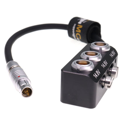 RS 3 Pin Male in to 3x RS 3Pin Female Out for Sony Venice Rialto Tilta ARRI Alexa DSMC2 Camera