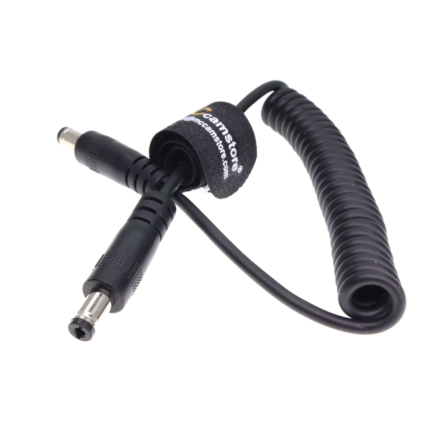 DC Power Cord 5.5 x 2.1mm DC Male to Male Coiled Power Cable for Atomos Shogun Monitor, Blackmagic Video Assist, Transmitters, Receivers