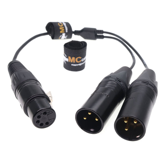 Audio Y Cable XLR 5pin Female to Dual XLR 3pin Male for ARRI Alexa Amira Camera
