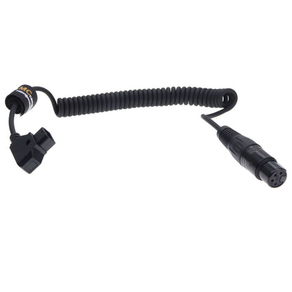 D-Tap to XLR 4 Pin Female Power Coiled Cable for Sony Venice PMW F5 F55 CineAlta 4K, Blackmagic URSA Mini Pro, Panasonic Varicam