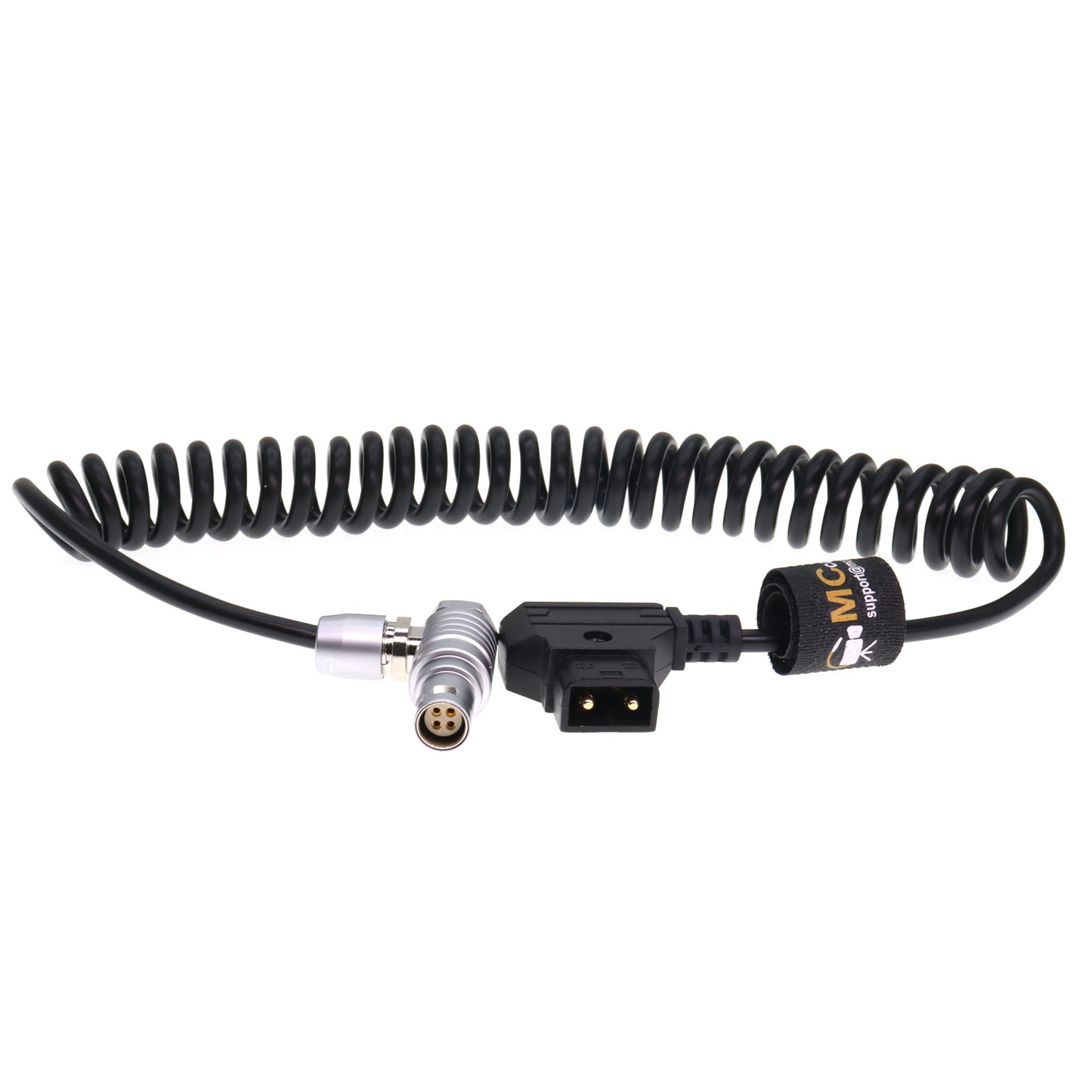 D-TAP to FGK 1B 4 Pin Female Power Coiled Cable for Canon C300 Mark II C200 Camera