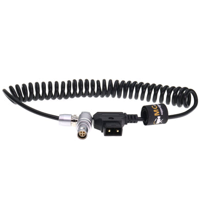 D-TAP to FGK 1B 4 Pin Female Power Coiled Cable for Canon C300 Mark II C200 Camera