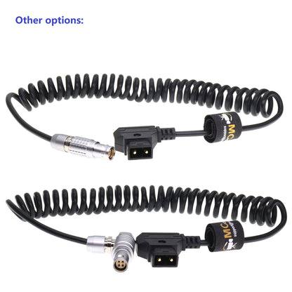 D-TAP to FGK 1B 4 Pin Female Power Coiled Cable for Canon C300 Mark II C200 Camera