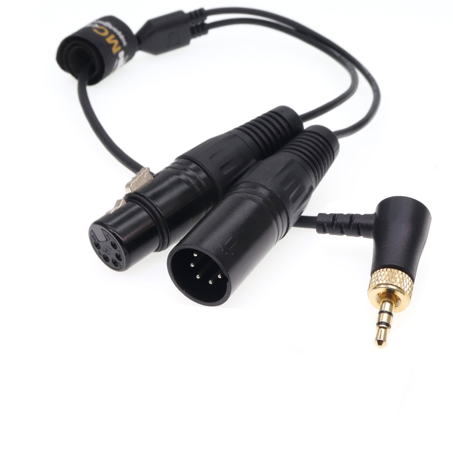 DMX Adapter Y Cable for Nanlite Lights Forza 60C/150, FC-300B, PavoSlim 240C, PavoTube II 15C/30C Right Angle 3.5mmTRS Locking to XLR 5 Pin Male Female