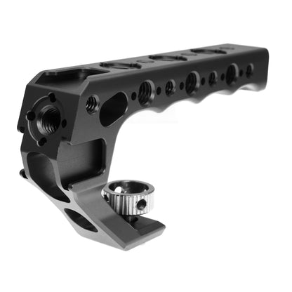 Camera Top Handle, 3/8 Quick Release Extension Bar for DSLR ARRI Grip Camera Cage, Universal Video Rig with Cold Shoe Adapters for Microphone/LED Light/Monitor