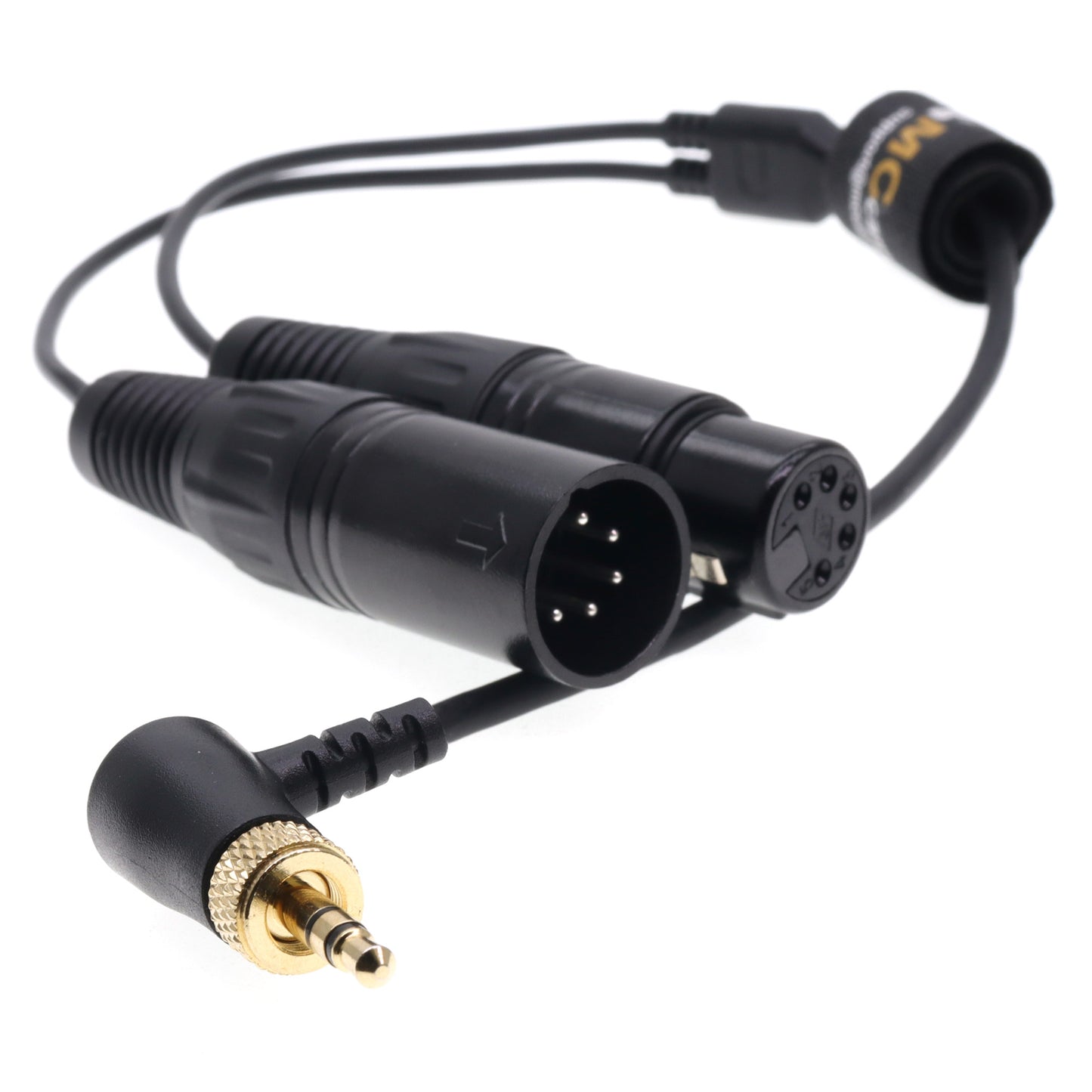 DMX Adapter Y Cable for Nanlite Lights Forza 60C/150, FC-300B, PavoSlim 240C, PavoTube II 15C/30C Right Angle 3.5mmTRS Locking to XLR 5 Pin Male Female