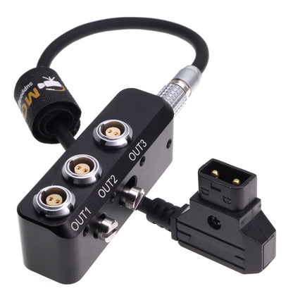 D-tap to 0B 2pin Power Cable to 4x 0B 2Pin Female Out Power Splitter Box for Arri Alexa Steadicam Teradek Bond SmallHD RED DSMC2 Monitor, 1 to 3 Triple