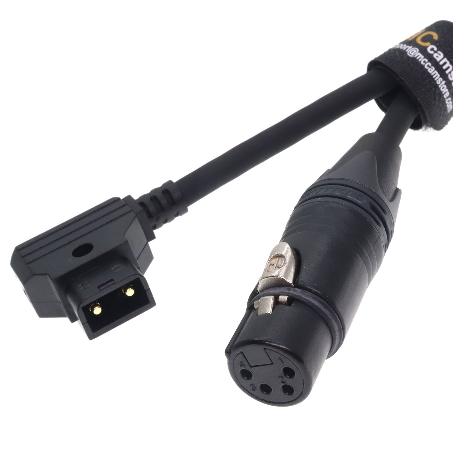 D-Tap to XLR 4 Pin Female Power Coiled Cable for Sony Venice PMW F5 F55 CineAlta 4K, Blackmagic URSA Mini Pro, Panasonic Varicam