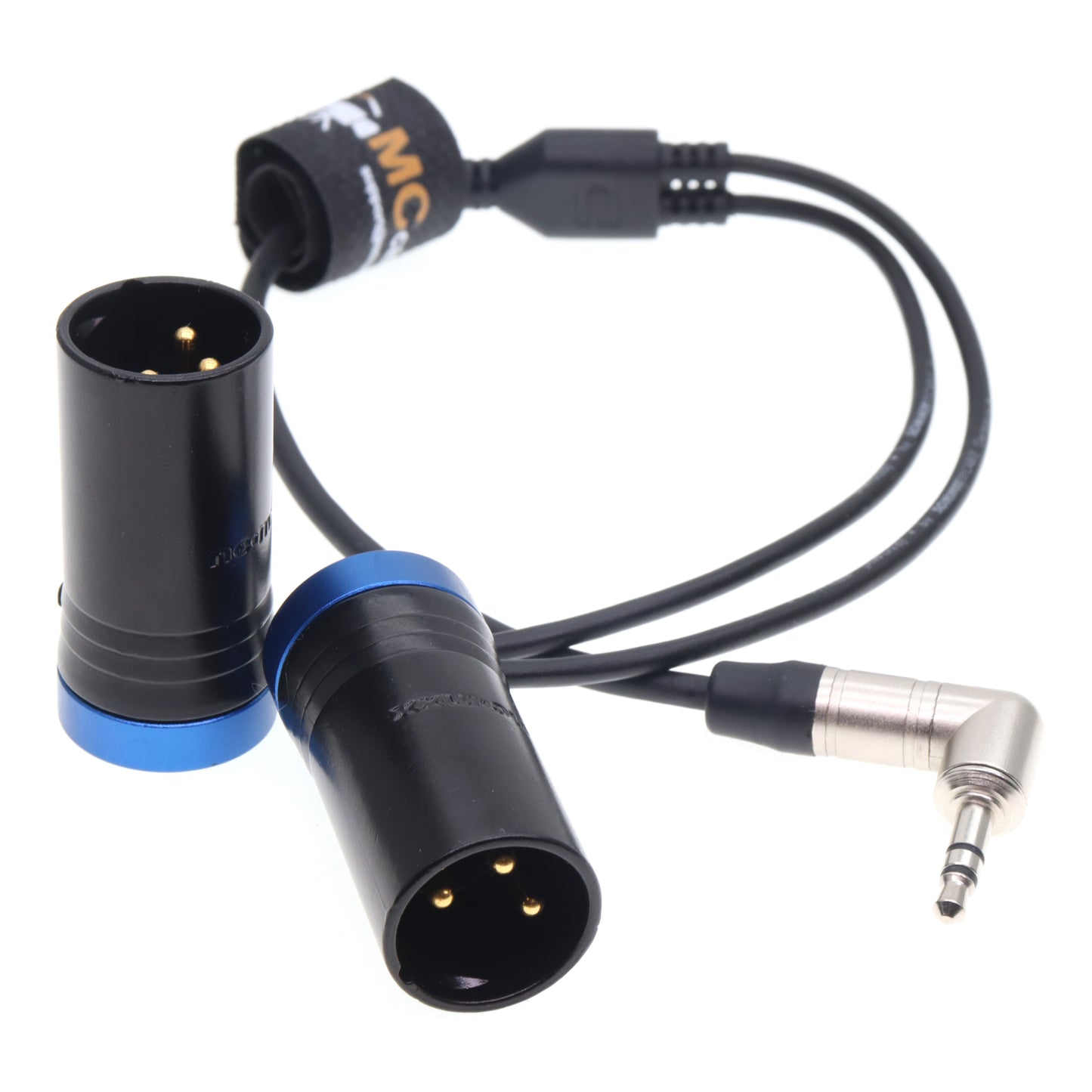 3.5mm TRS to Dual Right Angle Low Profile XLR 3 Pin Male Y Splitter Audio Cable for RØDE Wireless GO II MixPre Recorder Unbalanced Audio Cord Black
