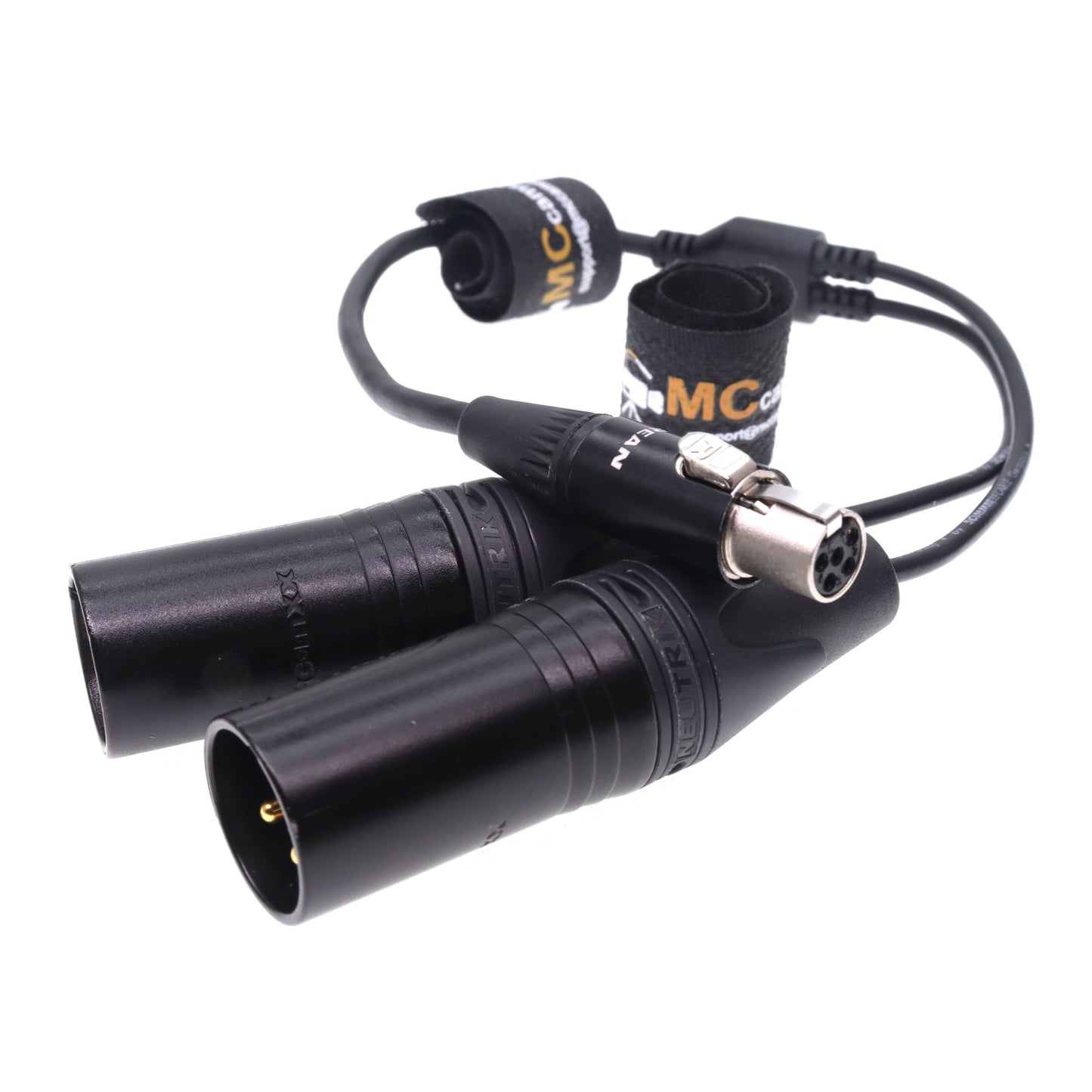TA5F To Two Low-Profile XLR NEUTRIK 3pin XLR Male for Zaxcom Qrx200 Audio Cable