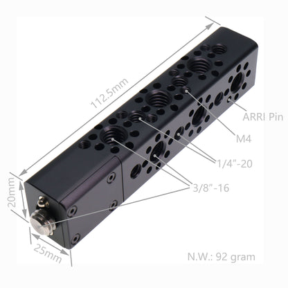 Portable Top Handle Extension with 3/8 1/4 Locating Pins for Sony ARRI RED Camera, Multiple Mounting Holes, Professional Video Accessories Al DIY Fixture Camera Handle Grip