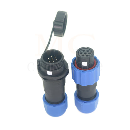 SD13 IP68 Waterproof Connector, 1 2 3 4 5 6 7 pin, Panel mount / Inline docking Aviation Power Connector