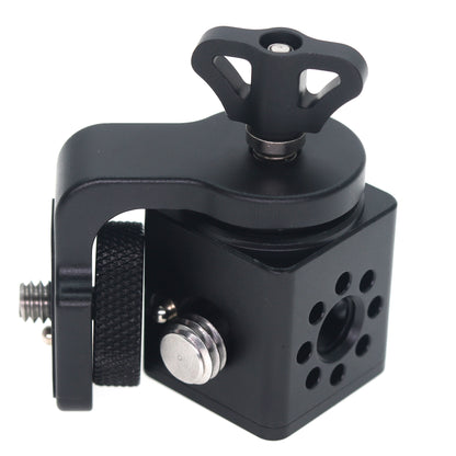 Rotating Pan Tilt Bracket Monitor Bracket, Adjustable Back and Forth Tripod Mount Ball Head DSLR Camera Arca Swiss Compatible with Locating Pins 3/8" 1/4" Fixed Screws
